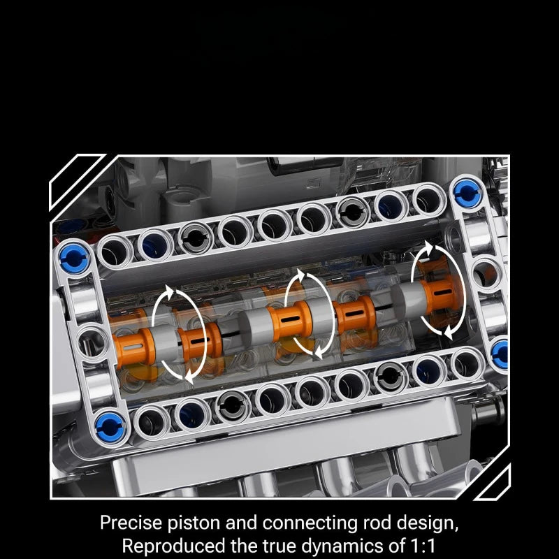 V8 Mechanical Engine Building Block Kit, 3D Plug Assembly Simulated Model, Home Desktop Display, Exclusive Gift For Collectors