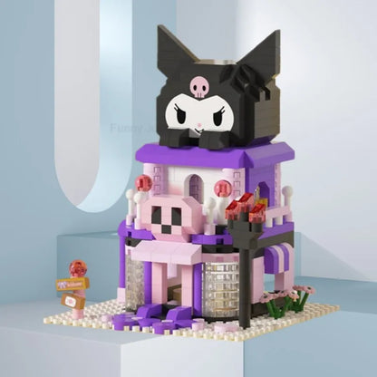 Cartoon Anime Hello Kitty Panda Refrigerator Magnet Blocks Kuromi My Melody Cinnamoroll Building Blocks Toy Kids Birthday Gift
