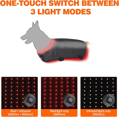 Red Light Therapy for Pets Back,660&850 nm Wavelength, Portable Wearable Infrared Light Device, for Dog, Cat Relieving Back Pain