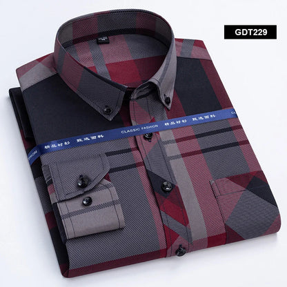 Men's Non-iron Shirts Business Casual Bronzing Long Sleeved Regular Fit Shirts Spring and Autumn New Fashion Print Top Clothing