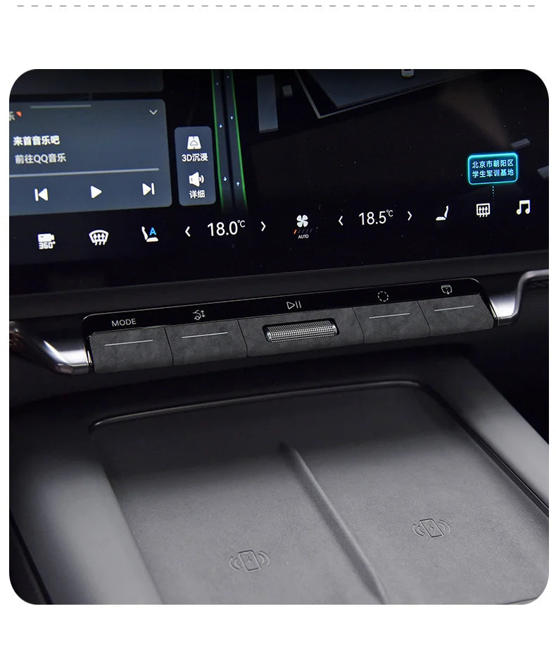For ZEEKR 7X 2025 Super Suede Interior Accessory, Car Central Control Sliding Cover Panel Steering Wheel Decal Air Outlet Trim