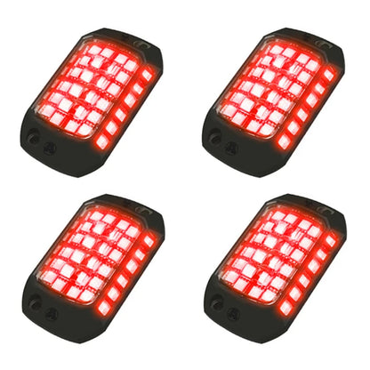 4 Pcs 36 LED Rock Light 3D Lens Car Underglow Chassis Light Universal for Jeep Truck SUV ATV UTV Motocycle Decorative Accessorie