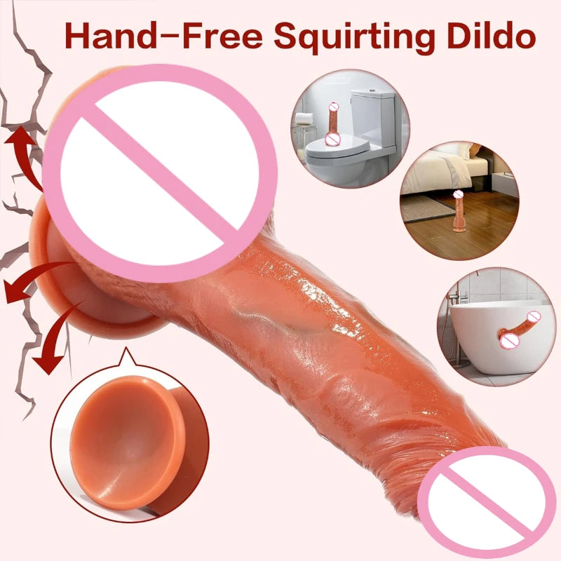 Women Realistic Water Squirting Vibration Dildos Anal Toys Penetration Masturbation Suction Cup Big Penis Dick Adult Sex Toy 18+