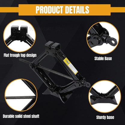 2.5T Scissor Jack for Car 2.5 Ton Robust Steel Car Jack with Saving Effort Ratchet Handl Cars Jacks Tool Kit for Auto and Trucks