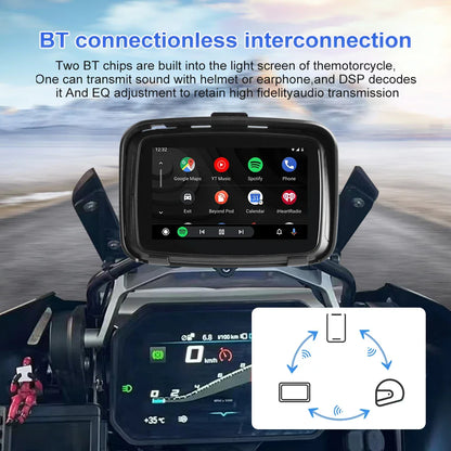 2026 Motorcycle Car GPS Navigation Wireless Apple Carplay Android Auto Car GPS Navigation IPX7 Waterproof Blutooth Google map