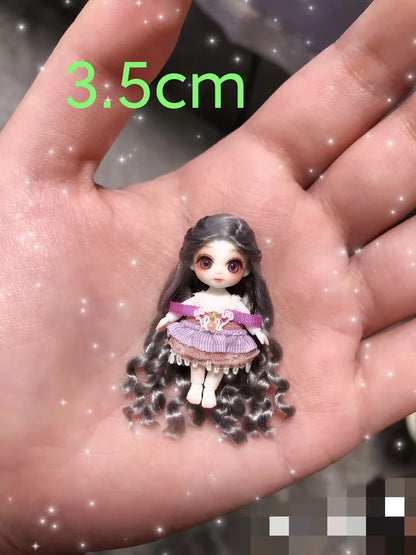 SD mini doll 3.5 cmBJD naked girl doll Kawaii girl toy DIY thumb doll