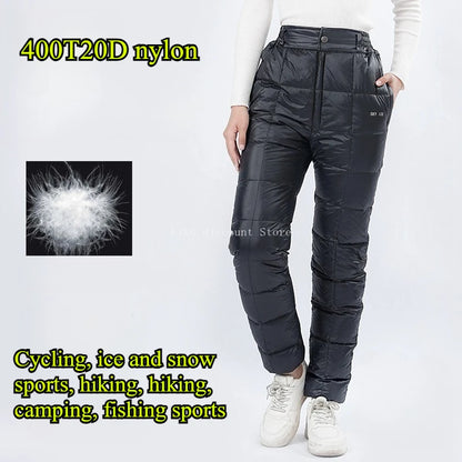 Down Pants Warm Duck Down Outdoor Windproof Waterproof Pants Cycling  ice snow sports hiking camping fishing sports winter pants