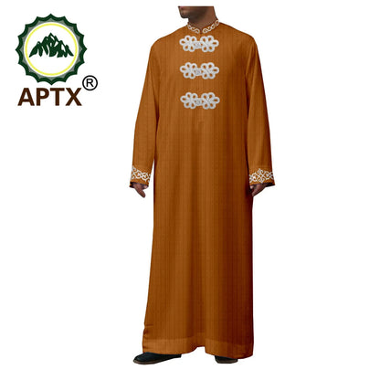 African Clothes for Men Muslim Robe Single Breasted Loose Abaya Casual Fashion Tailor Made Event Church Wedding Wear T2014010