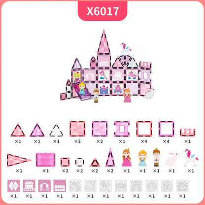 Children Magnetic Tiles Educational Magnetic Building Blocks Magnetic Toys For Girls Free Assembly Toy Birthday Gift