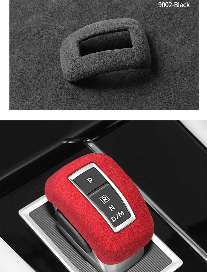 Made of Alcantara For Mitsubishi Outlander 2023 Car Gear Shift Boot Cover Trim Sticker Anti Scratch Interior Tuning Accessories