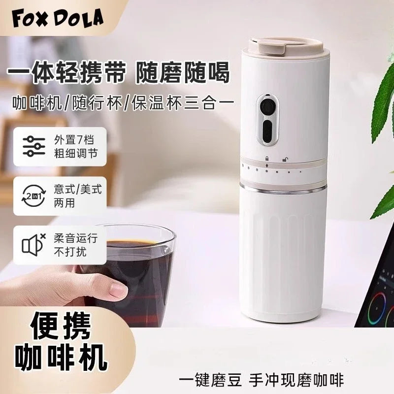 110V/220V/USB FOX DOLA Portable Coffee Maker Mini Grinder All in One for Home Travel Hand Drip Coffee Cup EB