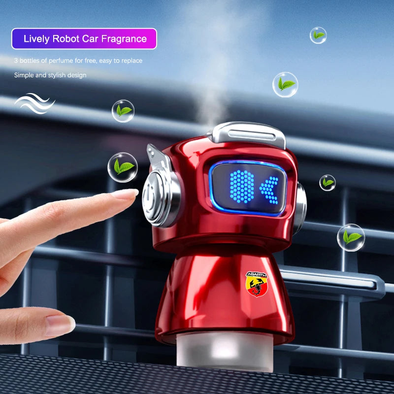 Car Air Outlet Robot Perfume Clip Auto Fragrance Diffuser For FIAT Abarth 500 Pulse Panda Tipo Strada 600 500L Mobi Doblo Toro