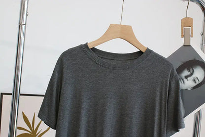 Ultra-Hand Feel Short Modal T-Shirt Women's  Summer 2025 Slimming round Neck Short Sleeve  Color Base Shirt