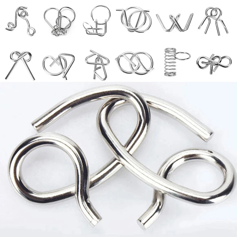 Classic 3D Metal Puzzle Mind Brain Teasers For Adults Kids Toys Disentanglemen Iron Link Unlock Interlock Game Luban Lock