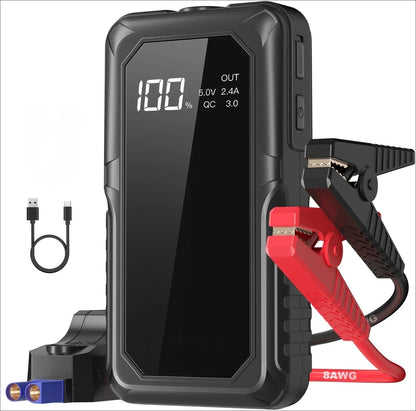 PAIVIROKU 2000APeak Jump Boxes for Cars(12V 8L Gas/6.5L Diesel Engine) Equipped Fast Wireless Charging Jump Starter Battery Pack