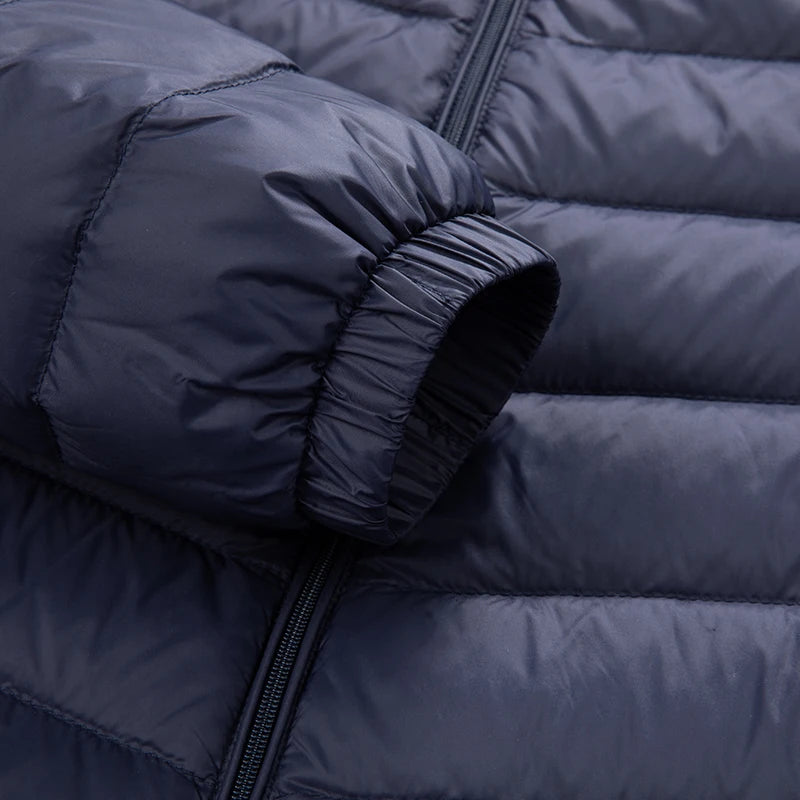 90 white duck down men's light and warm down jacket with a stand-up collar, fashionable and versatile autumn and winter coat