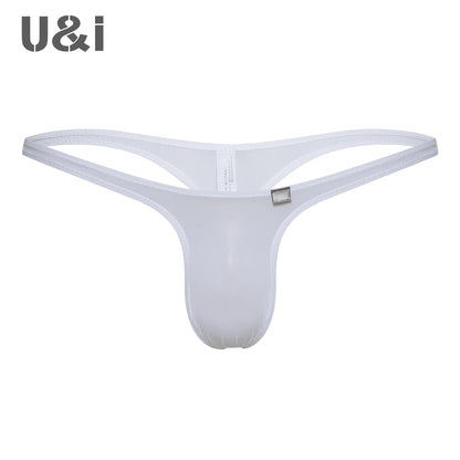 U＆I Men's Sexy Thong Underwear Ultra-Thin Micro-Transparent One-Piece Upward No Pouch Innerwear