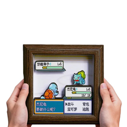 Anime Gyarados 3D Art Painting Cartoon Bulbasaur Figure Collect Picture Handmade Desktop Decora Fans Gift