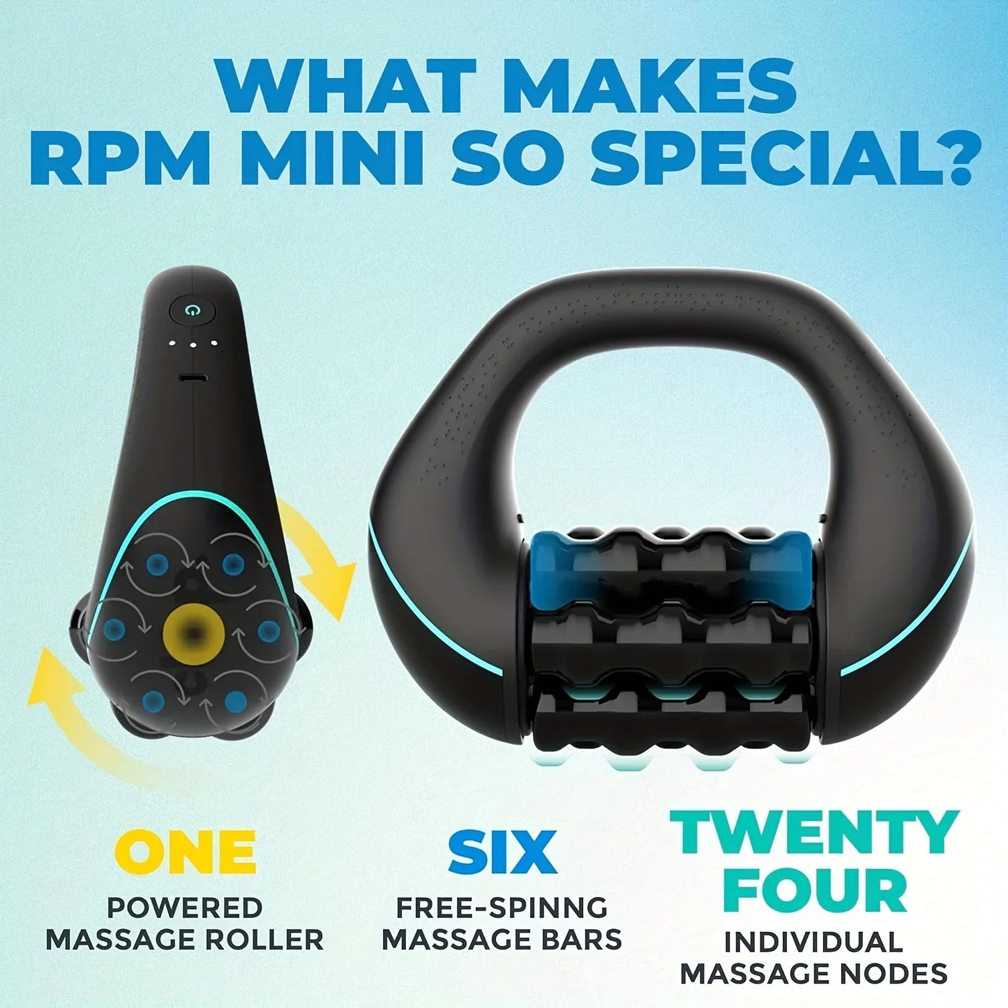 Rolling Tapping Massager for Full Body Relief, Deep Tissue and Muscle Recovery Massage, With Powerful 3-Speed Rotation Function