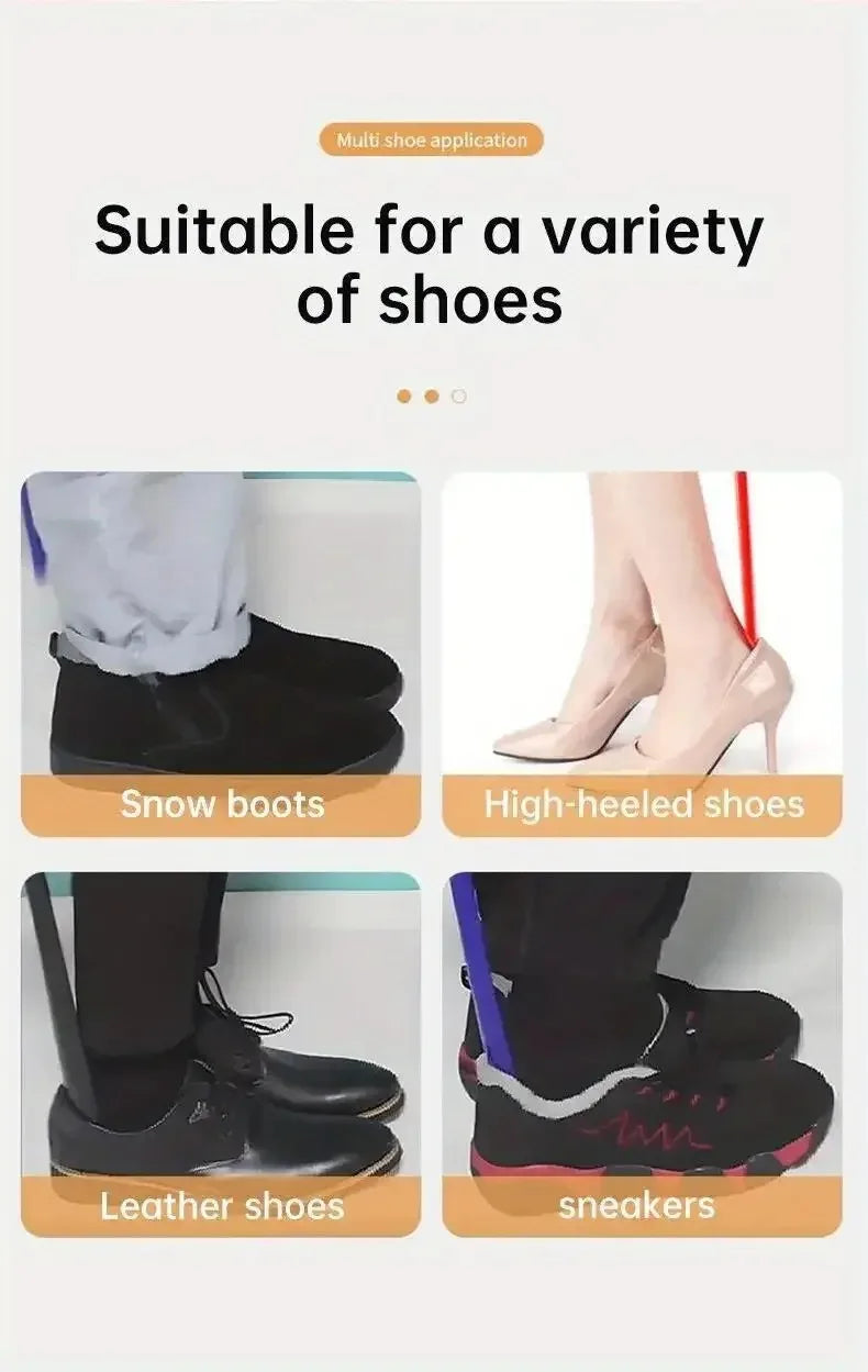 1pc Extra Long Flexible Plastic Shoe Horns Do Not Require Bending Durable Shoe Spoons for Pregnant Women Wearing Shoe Assistants