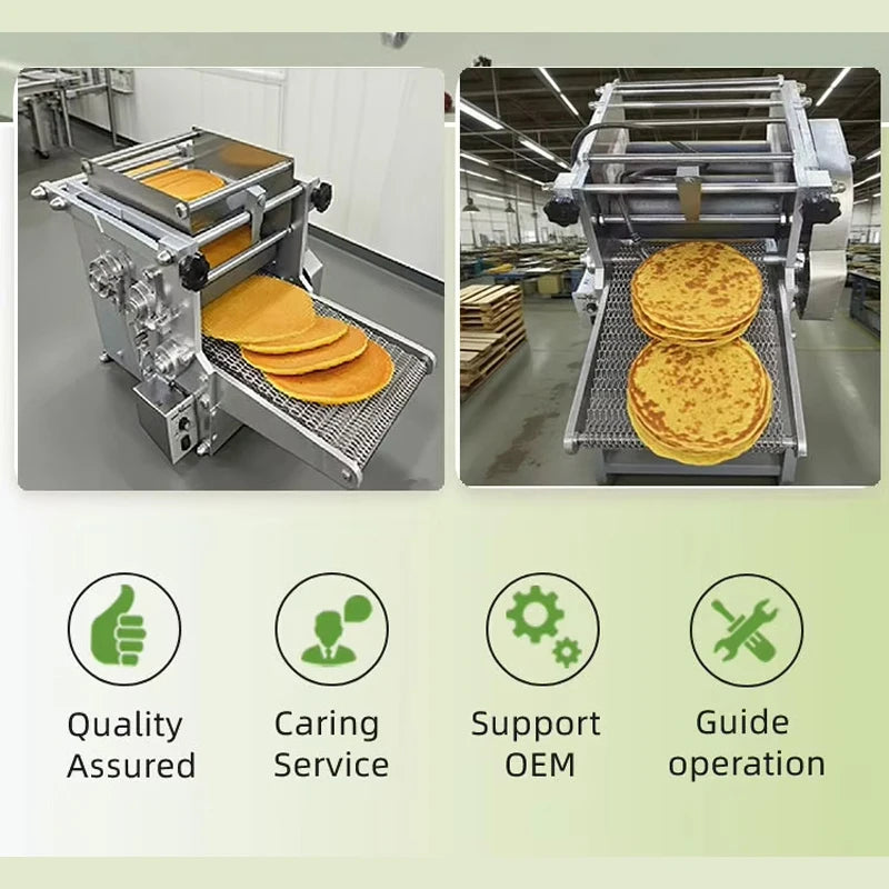 Commercial Small Arabic Bread Baking Roti Cutter Maker Automatic Tortilla Machine With Motor 40 Pcs/Min Capacity