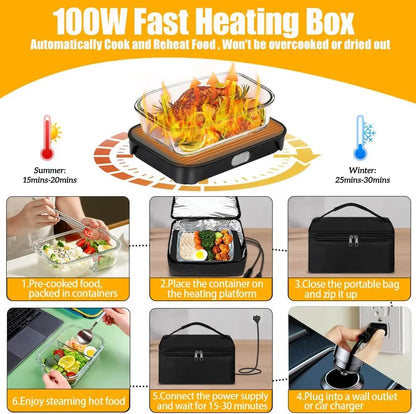 2026 New Portable Oven 100W Food Heater, Adult Electric Lunch Box Food Heater