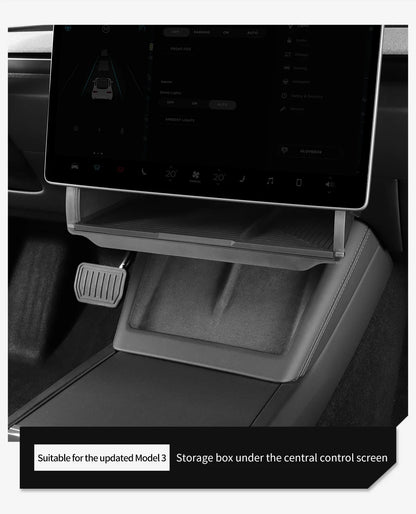 For Tesla Model Y Juniper 2026 Model 3 Highland 2025 Under-Screen Hidden Storage Box Behind Screen Center Console Organizer Case