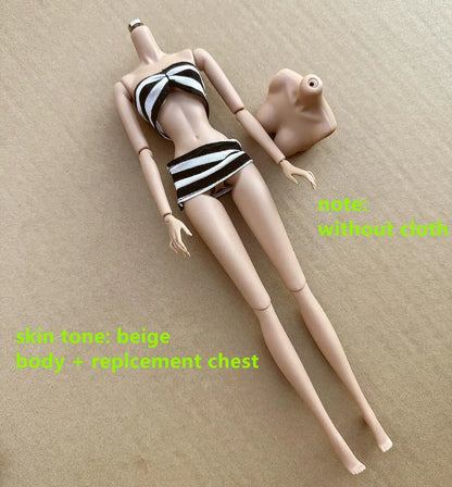 NEW LULY 1/6 Doll Body 2024 Version 12 Skin Tones High Quality Joints Removable Doll Body With Replacement Chest