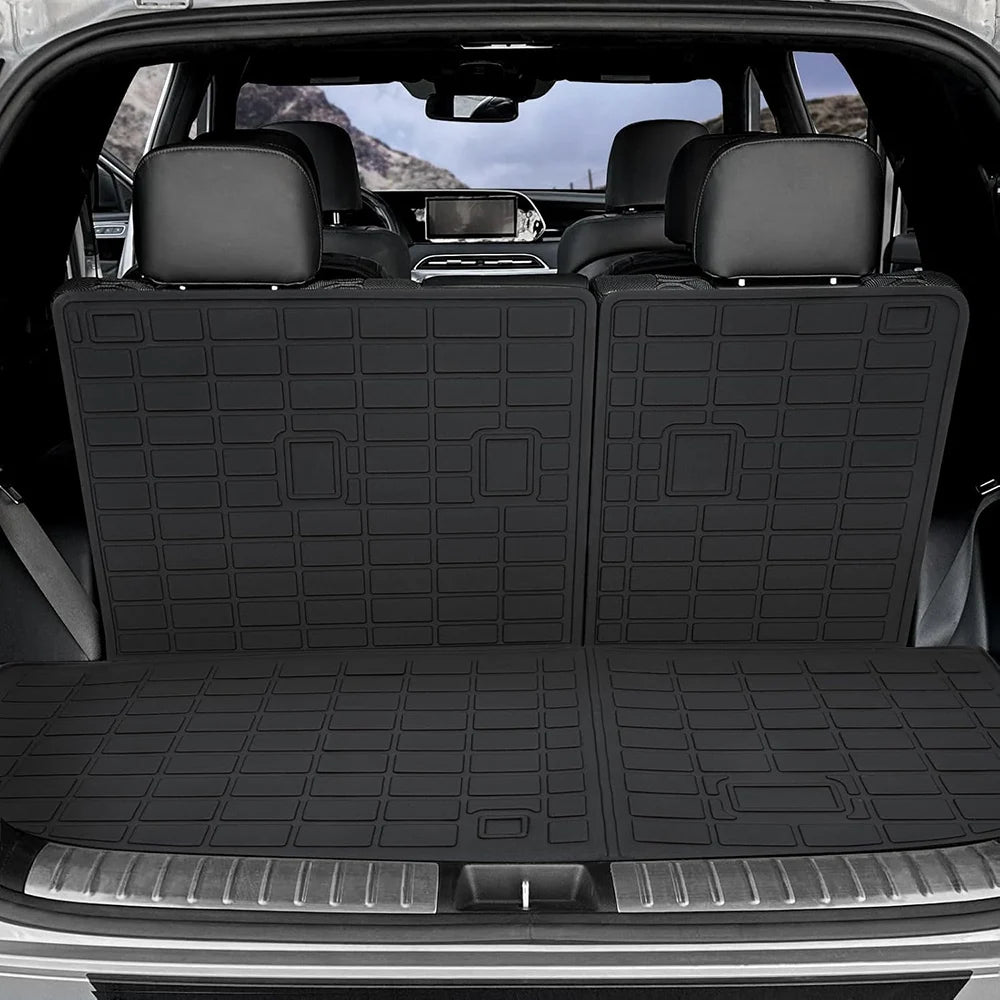 Floor Mats for 2020 - 2024 Hyundai Palisade Trunk Mat with Backrest Mat TPE Waterproof All Weather Protector Cargo Liner