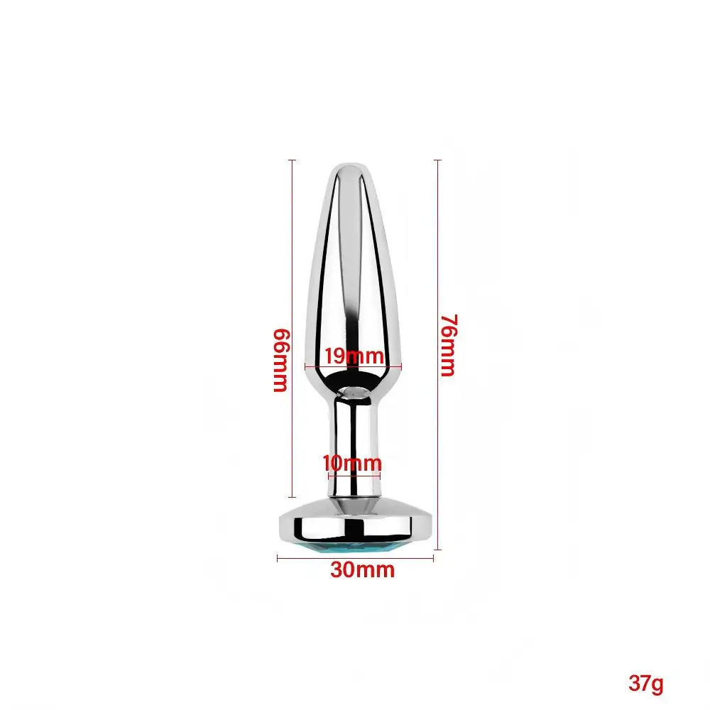 Lake Blue Gem Silver Metal Anal Plug Set by Dream Vibe Anal Trainer Kit Prostate Sex Toy Unisex Couple Backdoor Intimate Gift