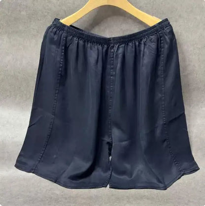 100% Mulberry Silk Men Boxer Underwear Couple Rubber Band Thin Short Home Pants Promotion Woman Can Wear