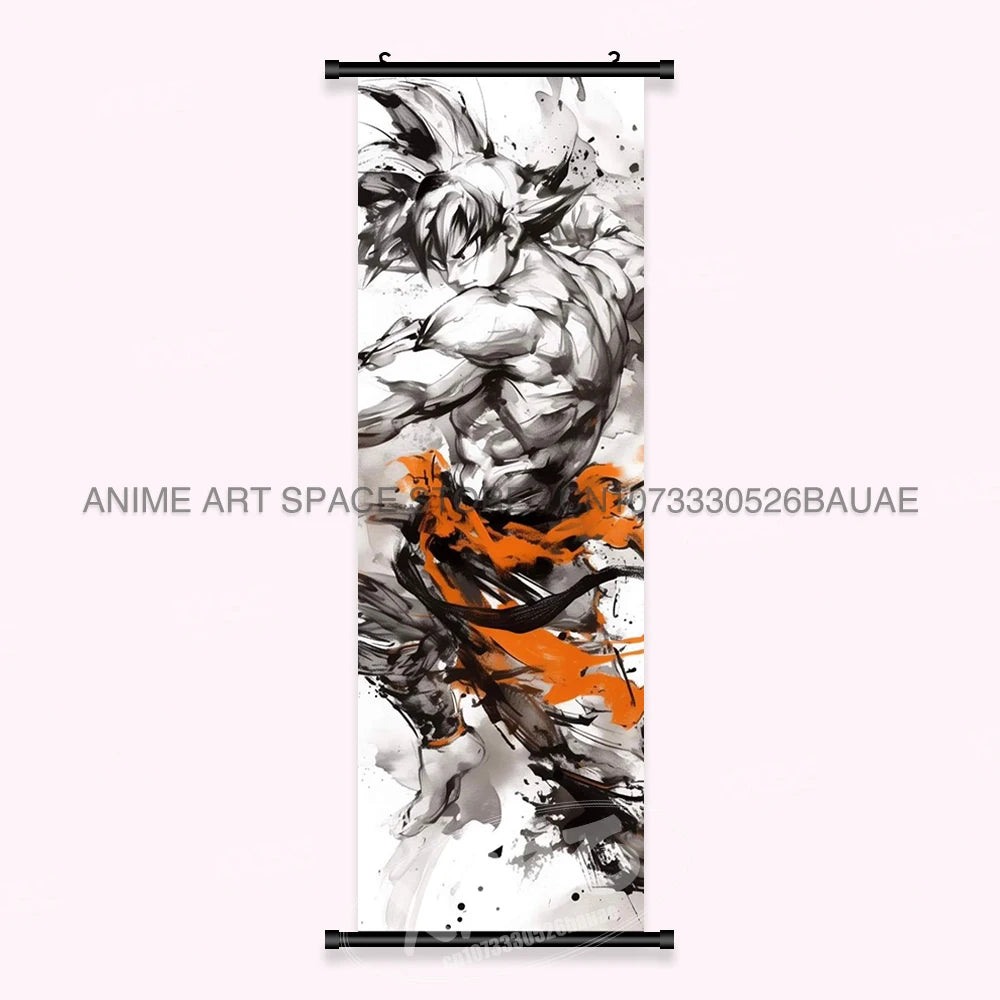 Dragon Ball Anime Wall Artwork Canvas Mural Scrolls Pictures Anime Character Son Goku Hanging Painting Poster Home Decoration