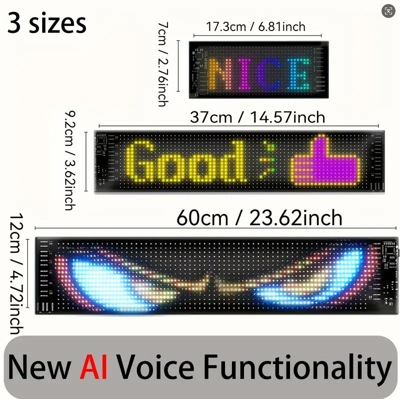 AI voice control Demon Eyes Car LED Display Flexible Programmable LED Display Soft Sign Board Pixel Custom Led Panel Christmas