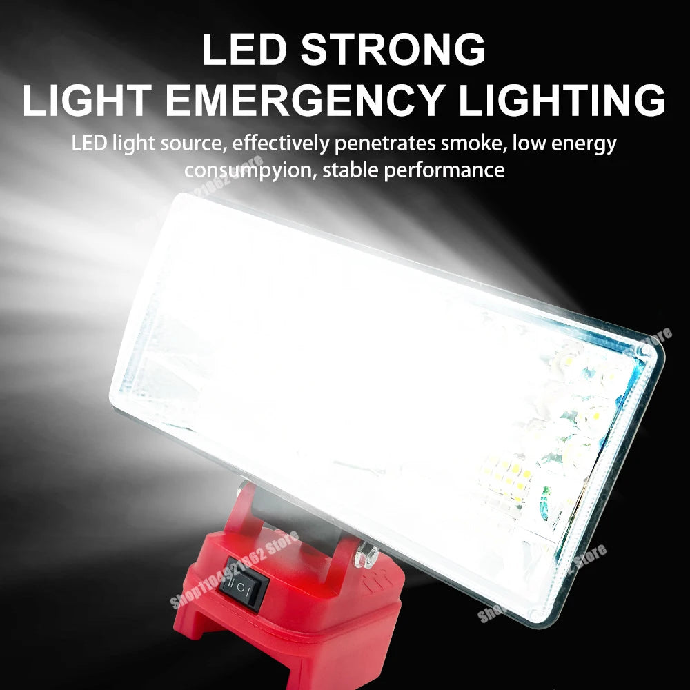 Power Tool Parts 8 Inch Work Lights Lamp Spotlight for Milwaukee for M18 for Dewalt DCB200 18V 20V Li-ion Battery USB Power Bank