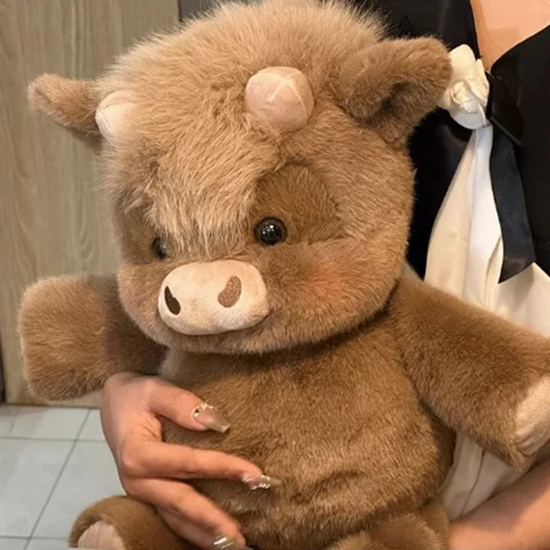 Cute Highland Calf Doll Running Little Cow Su 45-60cm Plush Toy Companion Toy Holiday Gift Decorative Ornament In Stock