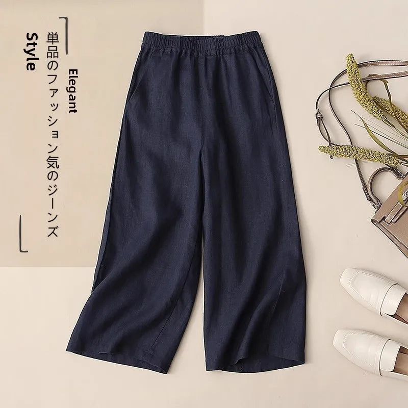 Fashionable Retro Linen Top And Pants Set for Women High End Cotton Linen Ensemble Summer 2026 Elegant Two Piece Suit