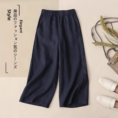 Fashionable Retro Linen Top And Pants Set for Women High End Cotton Linen Ensemble Summer 2026 Elegant Two Piece Suit
