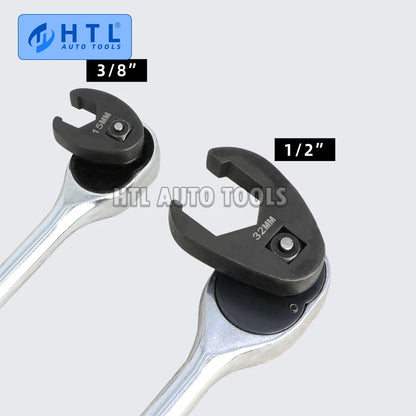 Crows foot Wrench Set 1/2" and 3/8” Drive Flare Nut Crowfoot Wrench Set Metric 8-32mm 6 Point Crows Feet Wrench Set