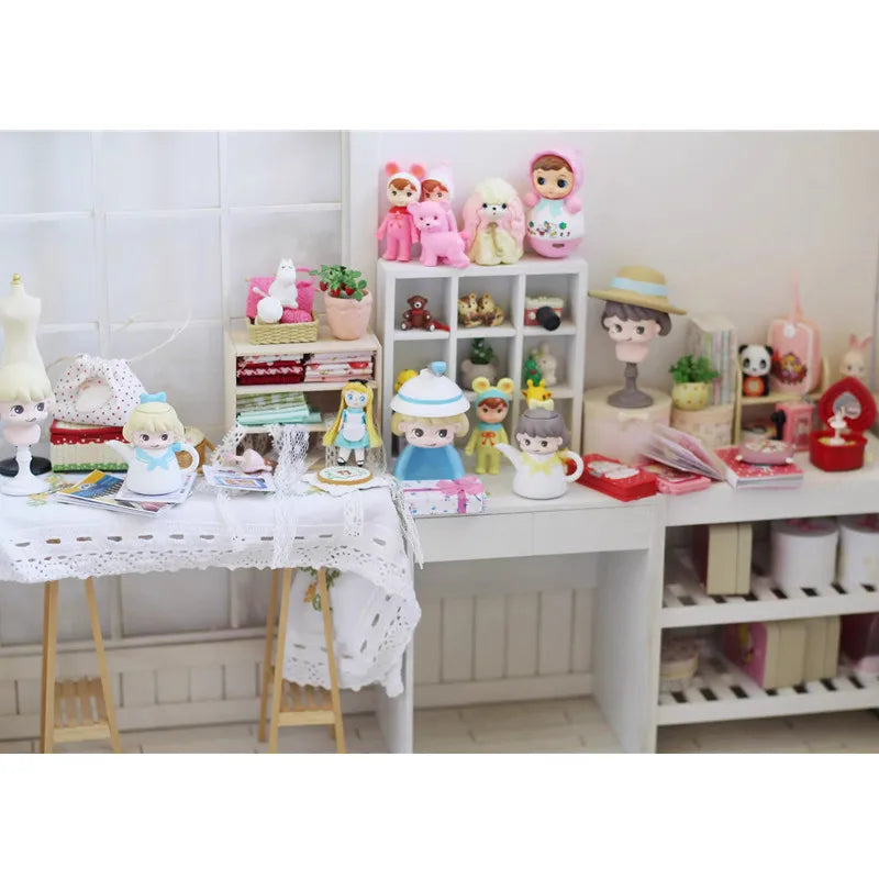 1/6 1/12 Doll House Model Furniture Accessories Cartoon Kettle and Cup Set Bjd Ob11 Gsc Blyth Soldier Lol Dollhouse Miniatures