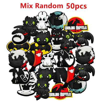 16-100Pcs Cartoon Dragon Shoe Charms For Slides Clog Sandals Toothless Shoe Decorations Accessories For Christmas Birthday Gift