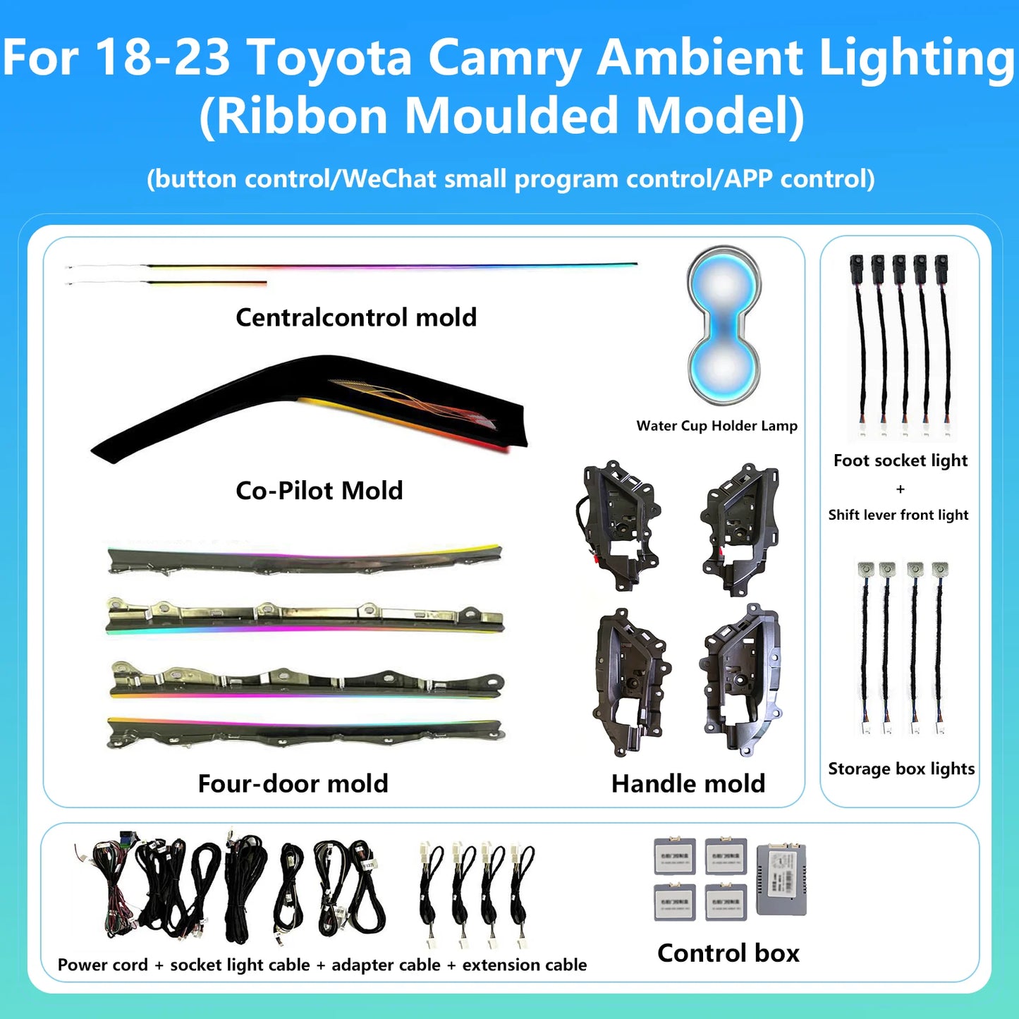 Ezonetronics Ambient Light LED For Toyota Camry 2018-2023 Atmosphere environtal Molded Trim ambilight Lighting Dynamic Magic