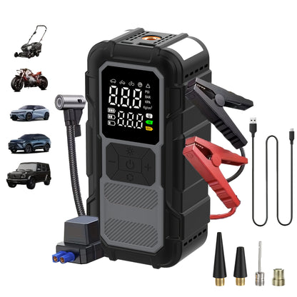 Portable Car Jump Starter with LED Flashlight 2-in-1 Power Bank & Vehicle Battery Charger, Safe Quick Start for Dead Batteries