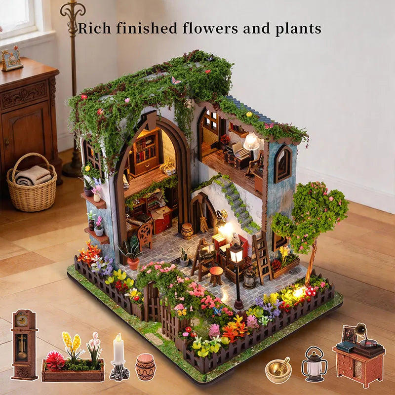DIY Wooden Miniature Doll House Model Kits 3D Puzzle Dollhouse With Furniture for Friends Birthday Gifts Home Decoration Crafts