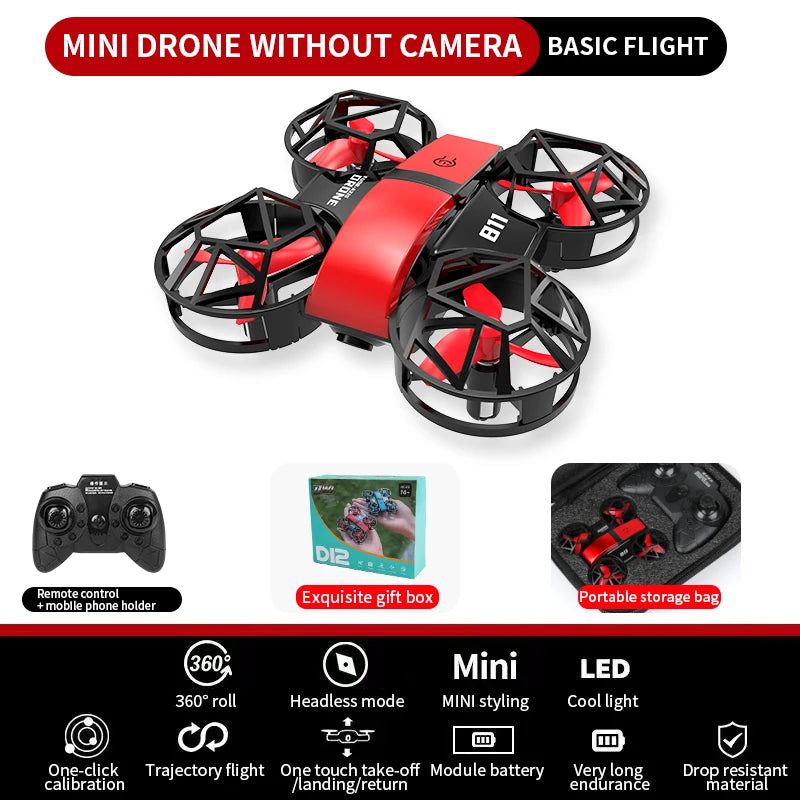 2025 DWI NEW MINI  RC Quadcopter Remote Control DRON D12 HD Dual Camera Fixed Height Rc Plane  aldult Children's Toy  GIFTS
