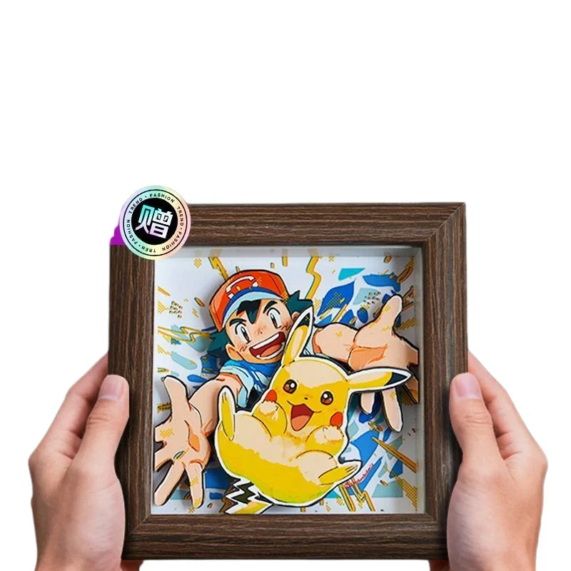 Anime Gyarados 3D Art Painting Cartoon Bulbasaur Figure Collect Picture Handmade Desktop Decora Fans Gift