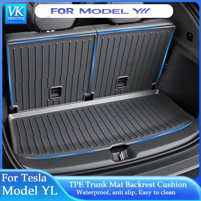 For Tesla Model Y L 2026 Rear Seat Backrest Protective Pad Trunk Mat Anti-Kick Pad Car Interior Accessories Model YL Cargo Liner