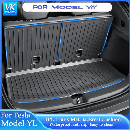 For Tesla Model Y L 2026 Rear Seat Backrest Protective Pad Trunk Mat Anti-Kick Pad Car Interior Accessories Model YL Cargo Liner