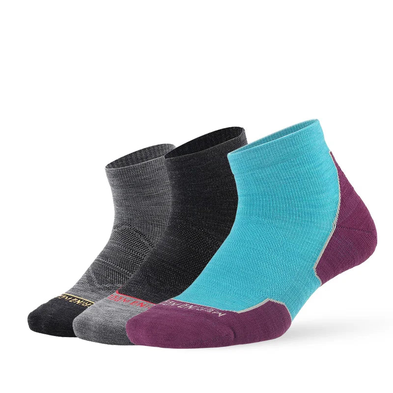 ZEALWOOD Marathon Running Socks, Men's Women's Outdoor Merino Wool Sports Compression Socks Breathable Cushion Cycling 1/3 Pairs