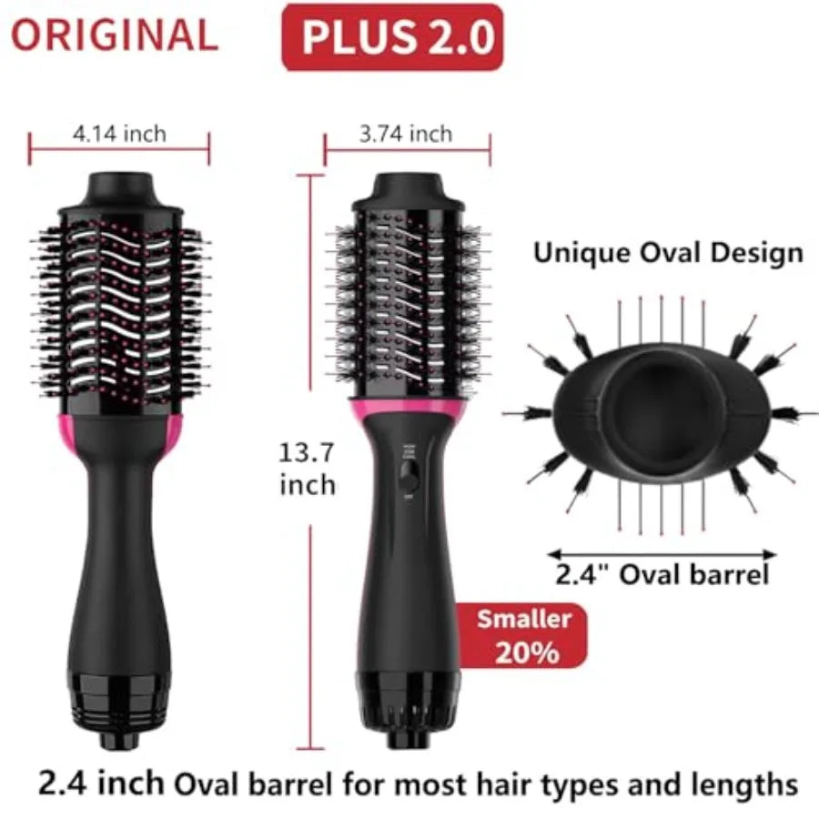 Dual Voltage Hair Dryer Brush for European Travel, 120V - 240V One Step Hair Dryer and Styler Volumizer, Professional Blow Drye