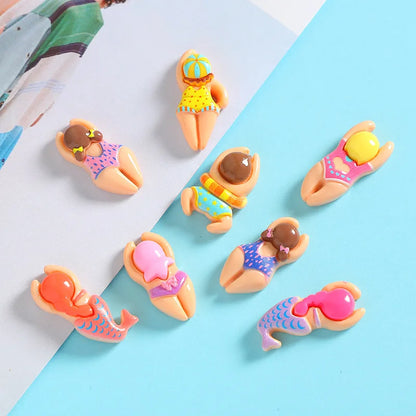 6-50pcs Resin Swimming & Sports Shoe Charm PVC Decorations Assorted Style Detachable Waterproof Suitable summer For Gift ideal